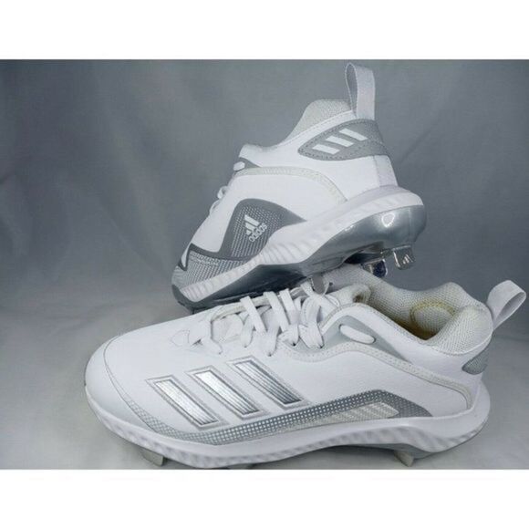 Adidas White Metal Baseball Cleats Icon 6 Bounce White/Silver Men\'s Size‎ 7 New. main image 4